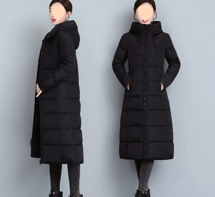 Western-Style Plus Size Mid-Length Cotton-Padded Winter Coat for Women - Image 2