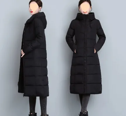 Western Style Plus Size Cotton padded Clothes Mother's Clothes Winter Clothing Mid length Cotton padded Clothes Acrylic Fiber Black - Shop at LoveMi