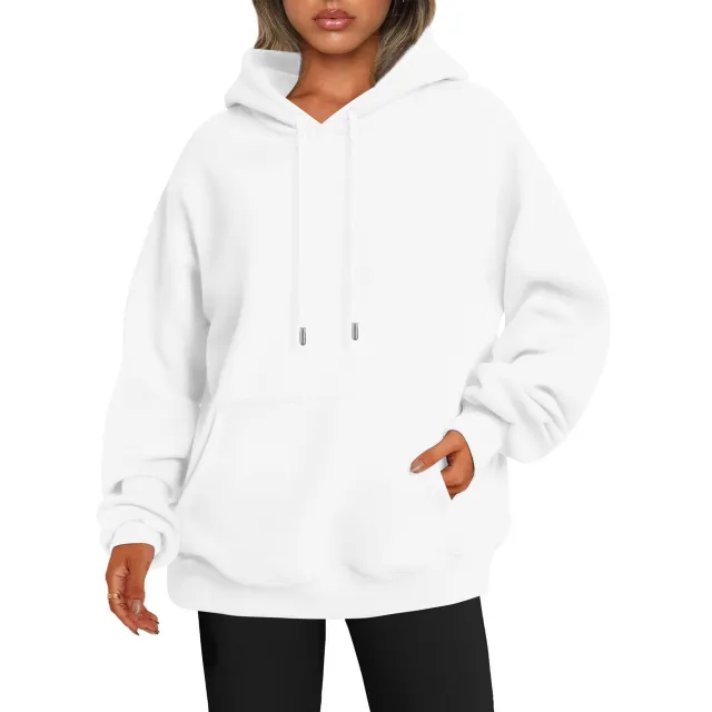 Men's And Women's Fashion Casual Exercise Drop shoulder Sleeve Hoodie White - Shop at LoveMi