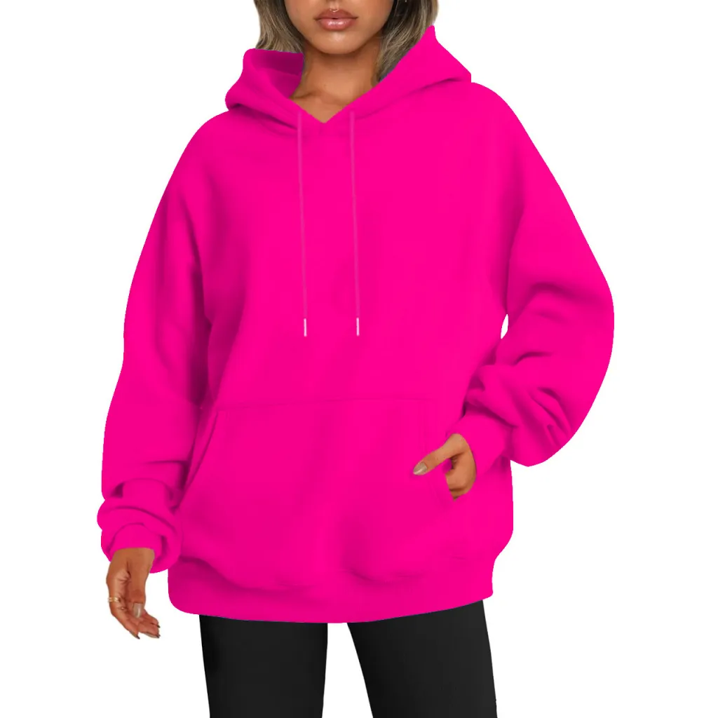 Men's And Women's Fashion Casual Exercise Drop-shoulder Sleeve Hoodie - Red