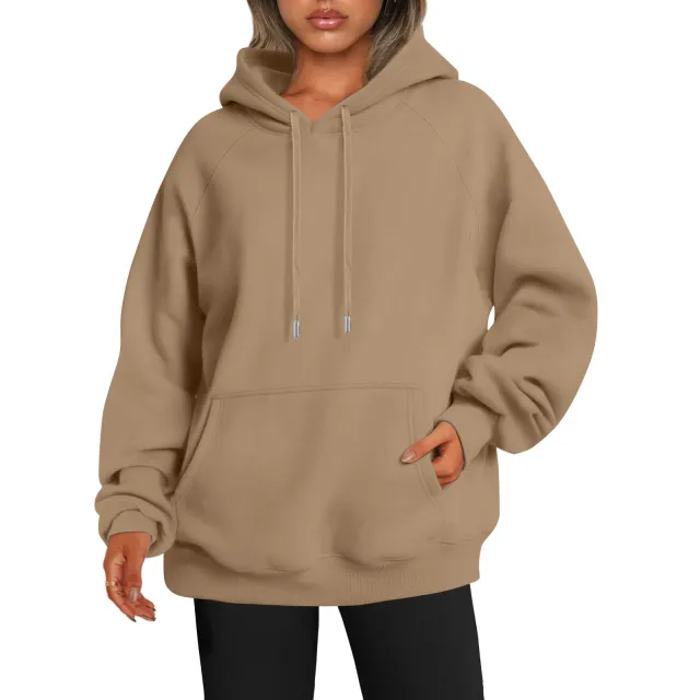 Men's And Women's Fashion Casual Exercise Drop shoulder Sleeve Hoodie Camel Color - Shop at LoveMi