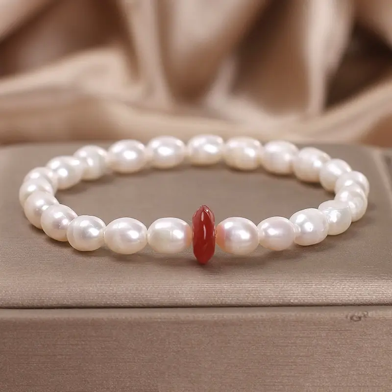 New Chinese Style Southern Red Agate Pearl Bracelet