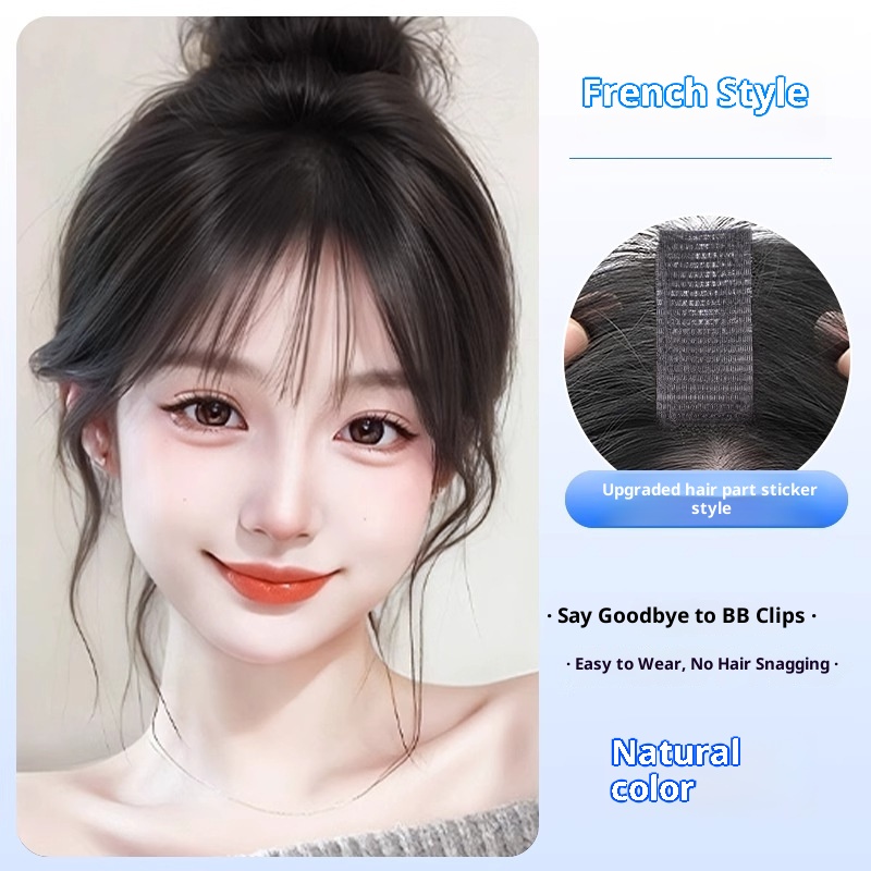 Velcro Head Real Hair Bangs Wig Set 11