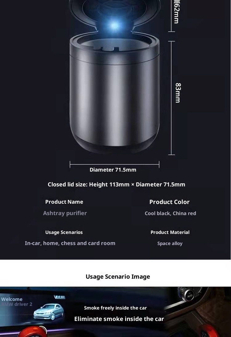 Creative Car Ashtray Air Purifier EX-STOCK Canada