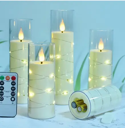 Electric Candle Lamp Christmas Party Lighting Chain Western Restaurant Decoration With Cup Candle Wedding Ceremony Layout