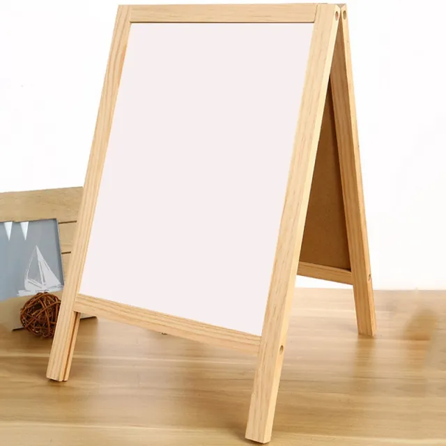 A Shaped Blackboard Creative Bar Stand Double sided Wooden Easel Black And White Board - Shop at LoveMi