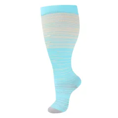Plus-sized Sports High Elastic Plus-sized Long Tube Sports Calf Socks - Beige Gray Lines - View 1