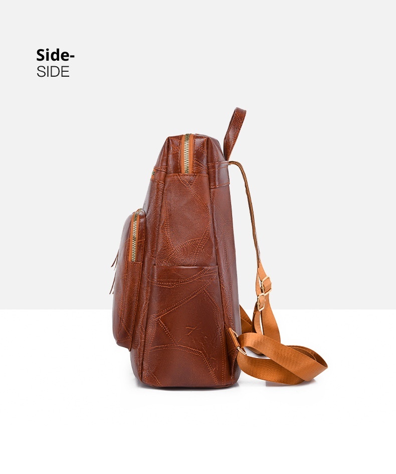 Large Boho Backpack with Tassel Zipper Vegan Leather