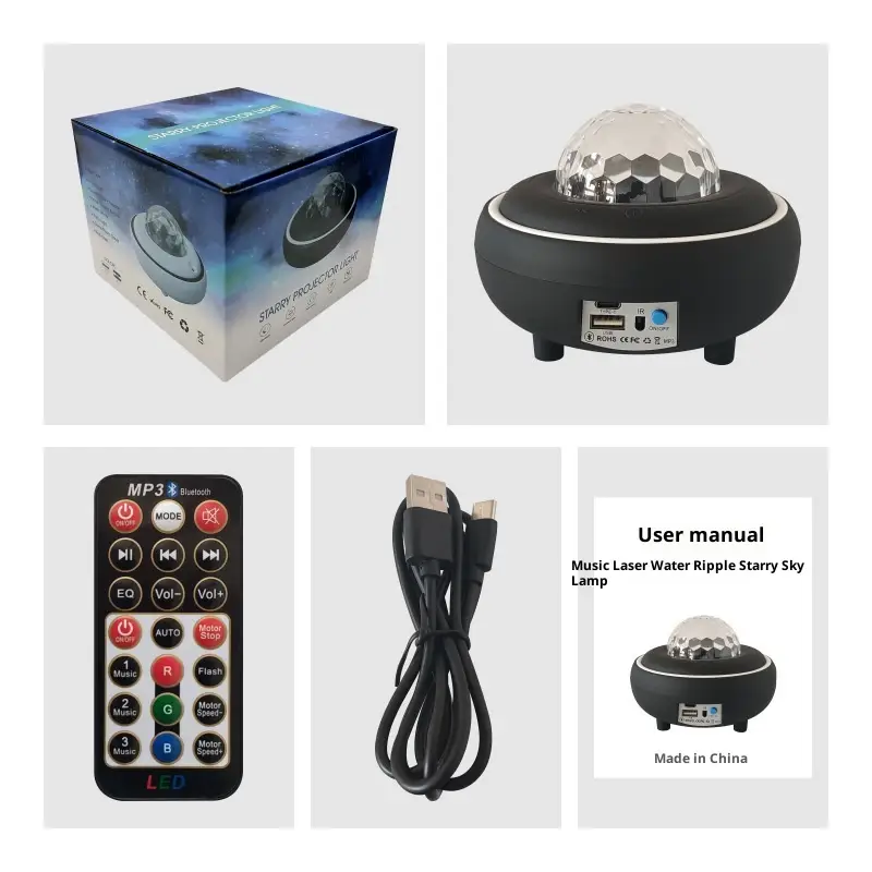 Atmosphere Colorful Light Wireless Bluetooth Mp3U Disc Laser Projection Lamp