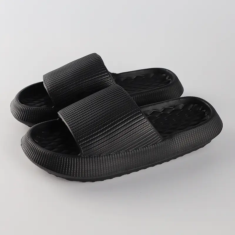 Summer EVA Slippers Solid Color Rhombus Stripe Anti-slip Slippers New Women's