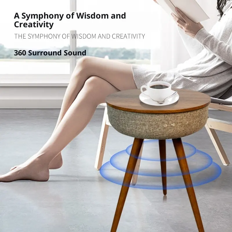 Light Smart Side Table Corner Bluetooth Rechargeable Built-in Speaker