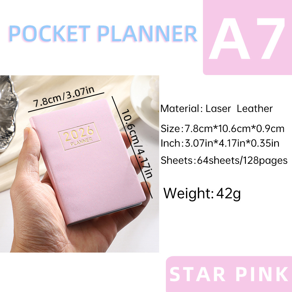 A7 English Notebook Laser Colorful Cover Calendar Starlight Color 6