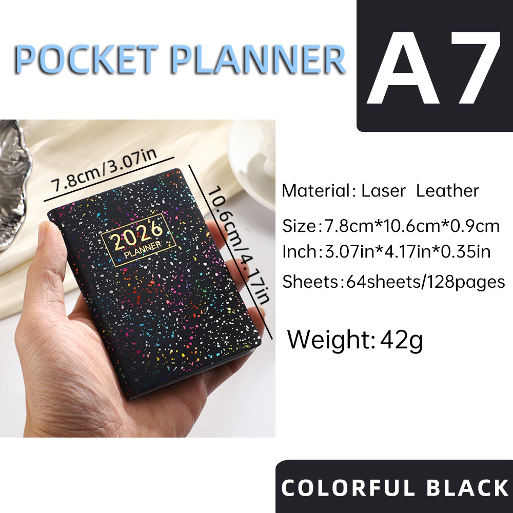A7 English Notebook Laser Colorful Cover Calendar Starlight Color 5