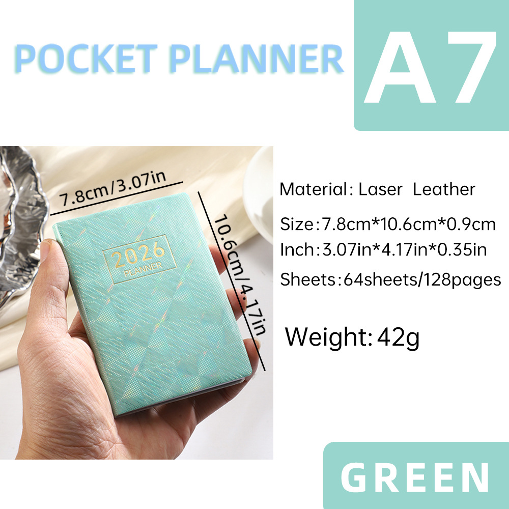 A7 English Notebook Laser Colorful Cover Calendar Starlight Color 4