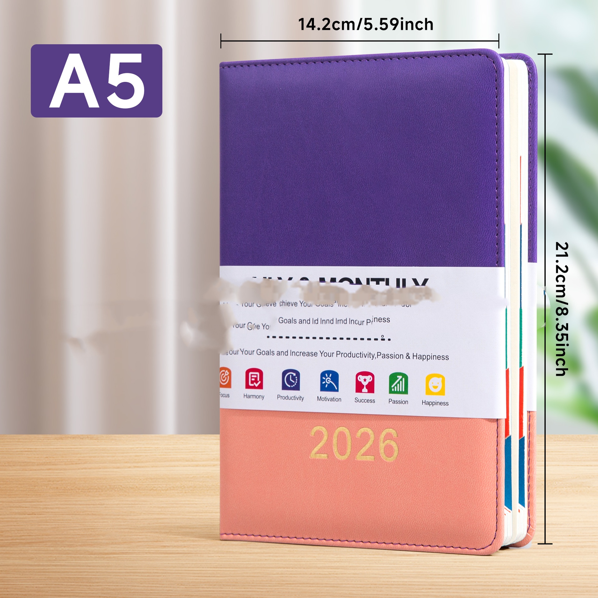 English Schedule Book A5 With Waist Seal Notebook Book One Per Day 8