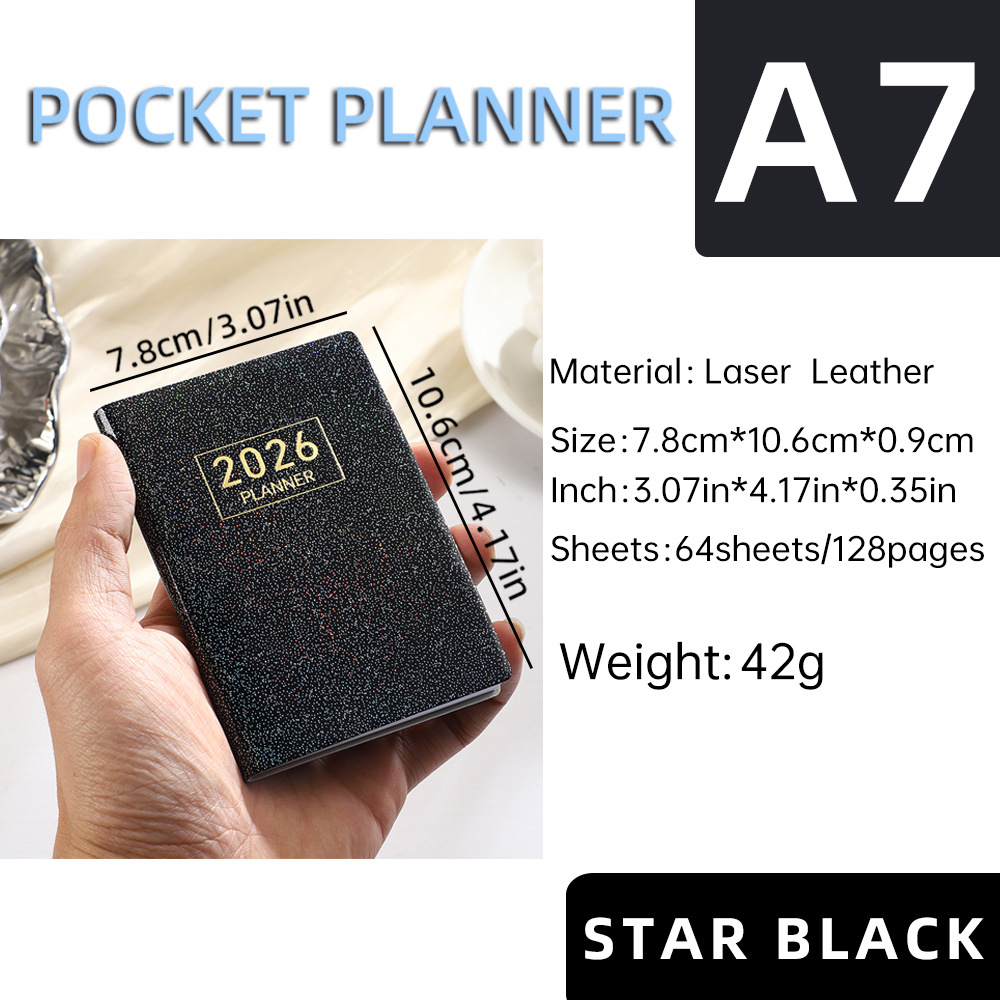 A7 English Notebook Laser Colorful Cover Calendar Starlight Color 9