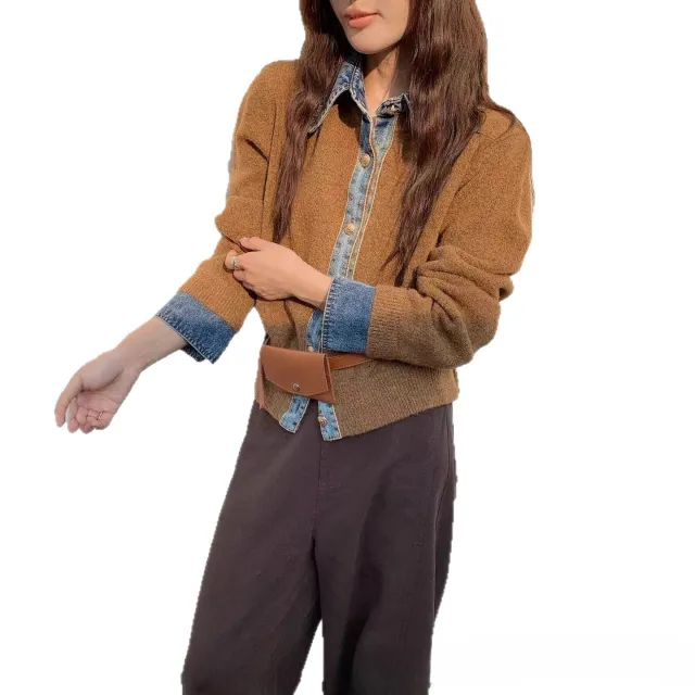 Korean Style Early Fake Two Pieces Sweaters Amber - Shop at LoveMi