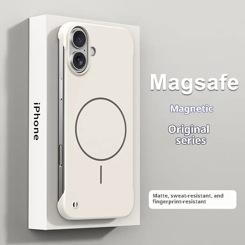 Fine Circle Magnetic Suction Suitable For 17promax Frameless Case 16 Skin Feeling Half Pack Protective Cover 14