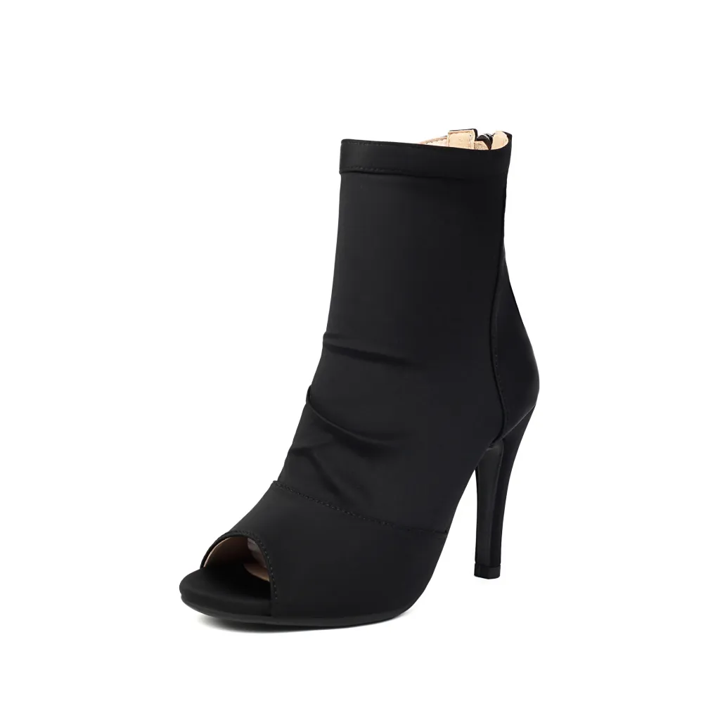 Indoor Shoe Soles High-heeled Women's Stiletto Boots With Fishmouth - Black