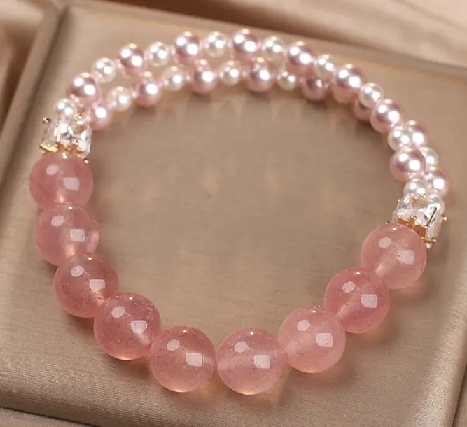 Natural Strawberry Quartz Bracelet Fashion Exquisite Niche