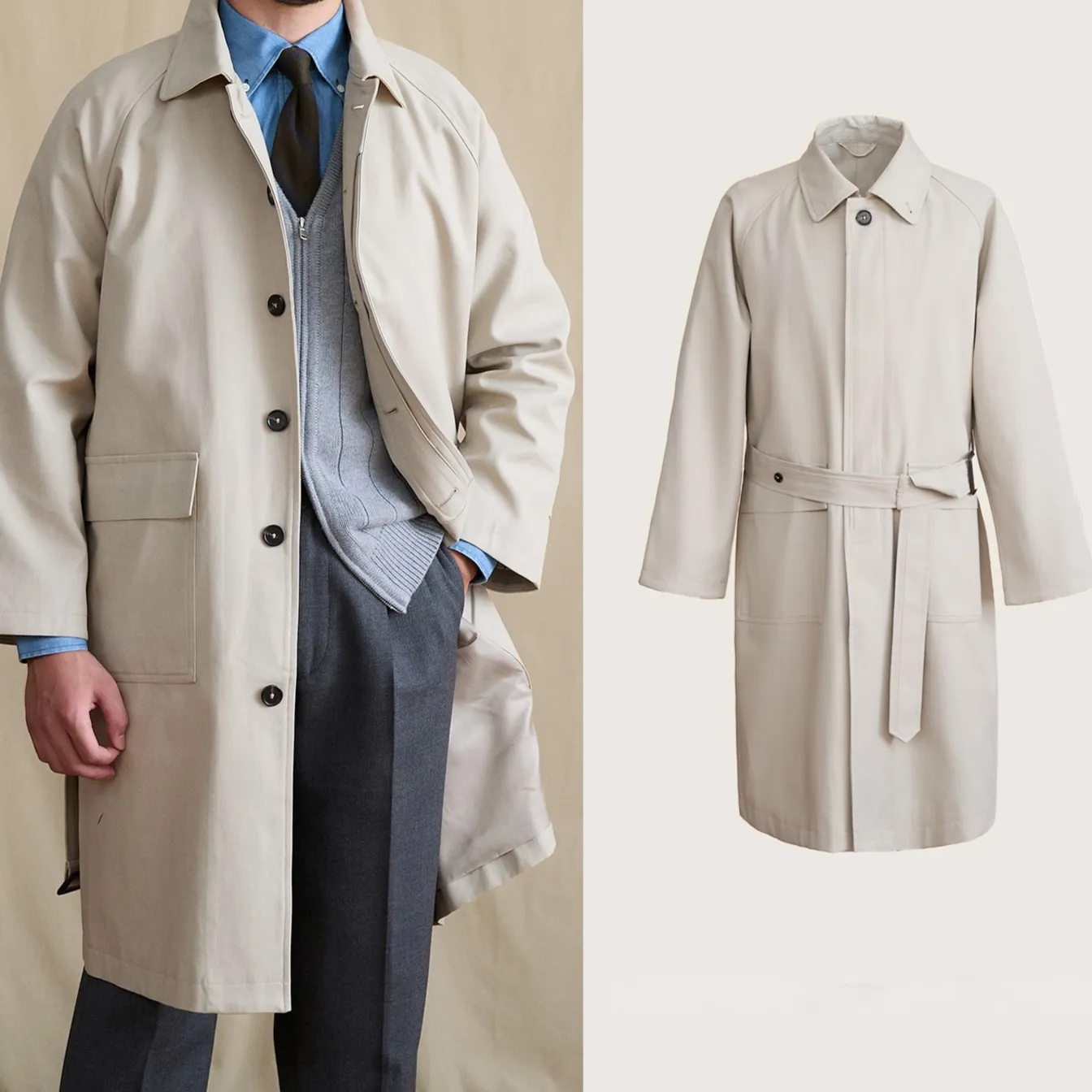 Gentry Vintage Cotton Blended Trench Coat British