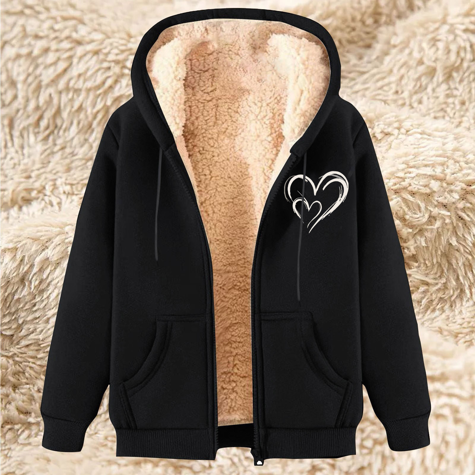 Men's fleece lined sweater side profile showing loose relaxed fit