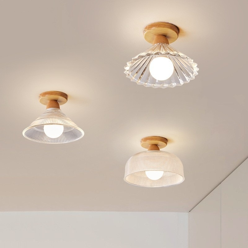 Nordic Modern Minimalist Corridor Balcony Solid Wood Ceiling Lamp