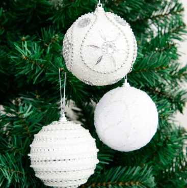8cm Christmas Ball White Pearl Foam Hanging Ball Wedding Ceremony Layout Props Christmas Tree Pendant Ornament