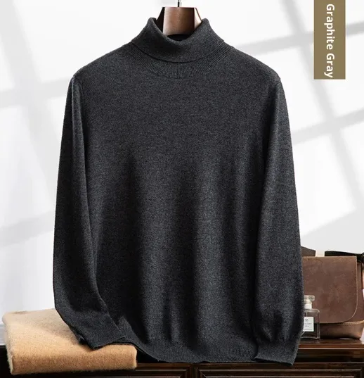 Turtleneck Sweater Boy's Undershirt Autumn And Winter Inner Wear Dark Gray B02 Turtleneck Sweat - Shop at LoveMi