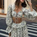 White Floral Suit