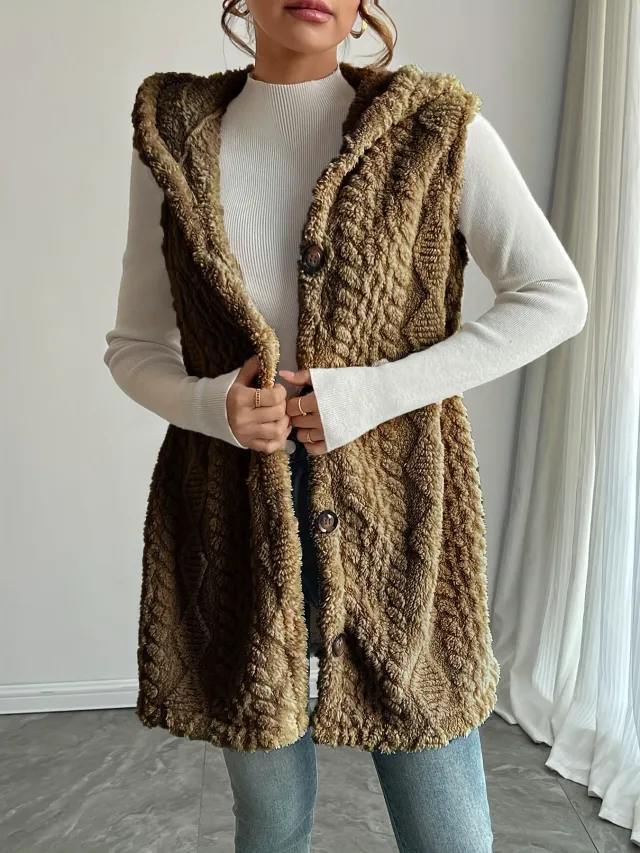 Cardigan Casual Ladies Autumn And Winter Vest Brown - Shop at LoveMi