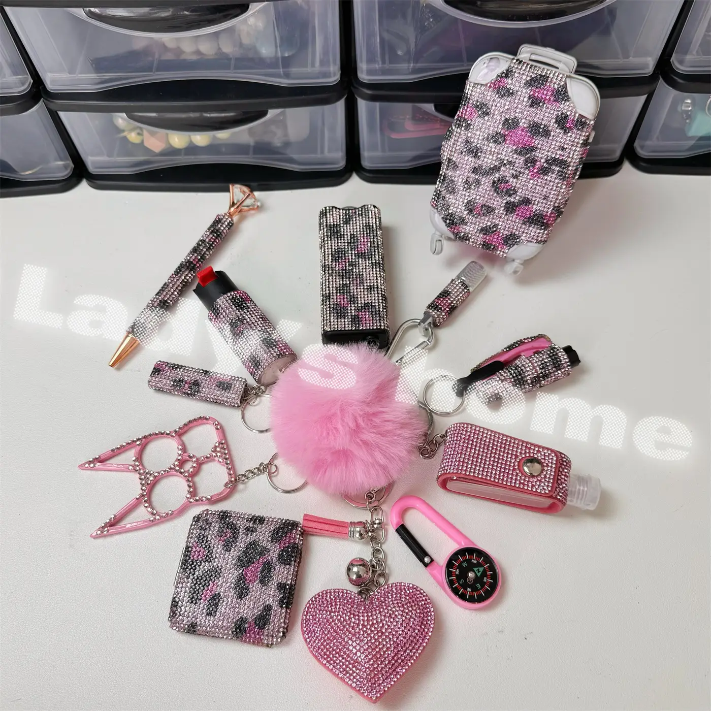 Leopard Print Theme Mini Suitcase Set