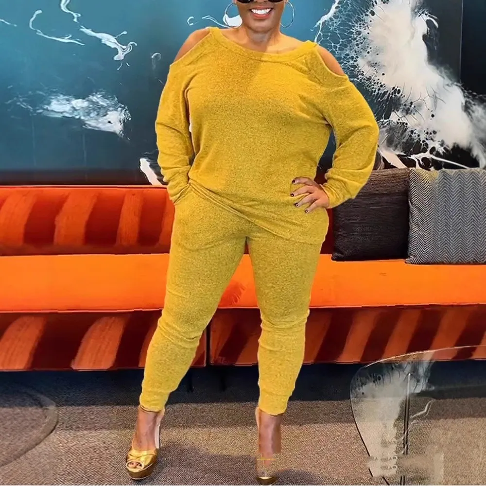 Suit Ankle-tied Trousers Plus Size Two-piece Suit - Dark Yellow