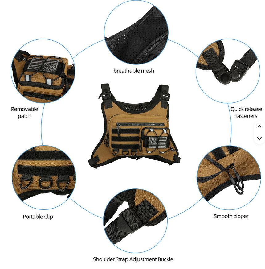 Casual Personality Men's Vest Sports Chest Bag
