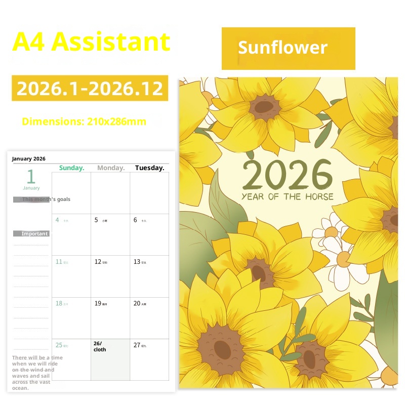 Notebook, 2026 Working Secretary Schedule Book 8