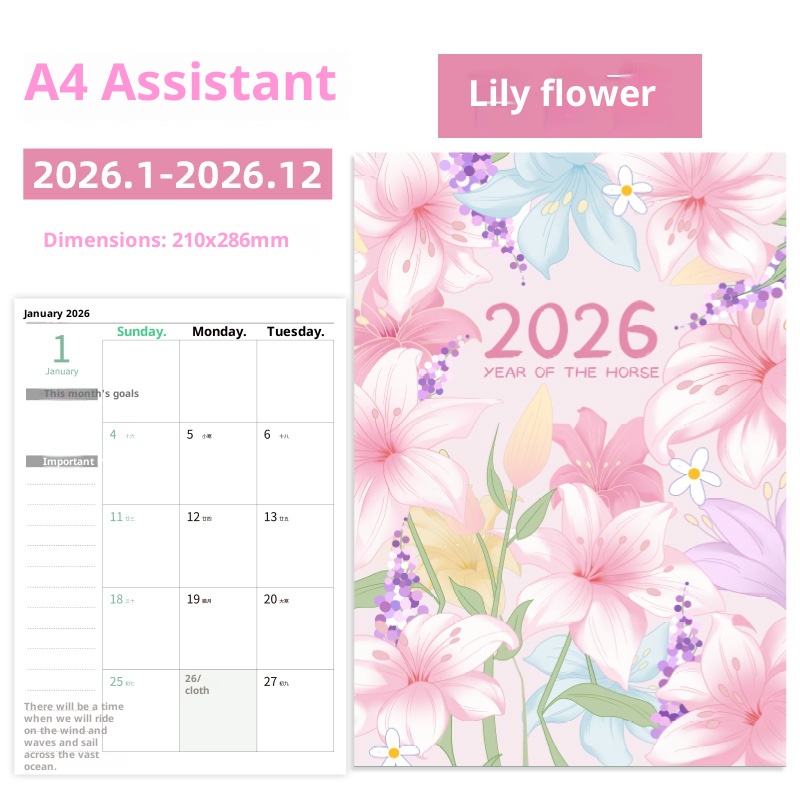 Notebook, 2026 Working Secretary Schedule Book 7