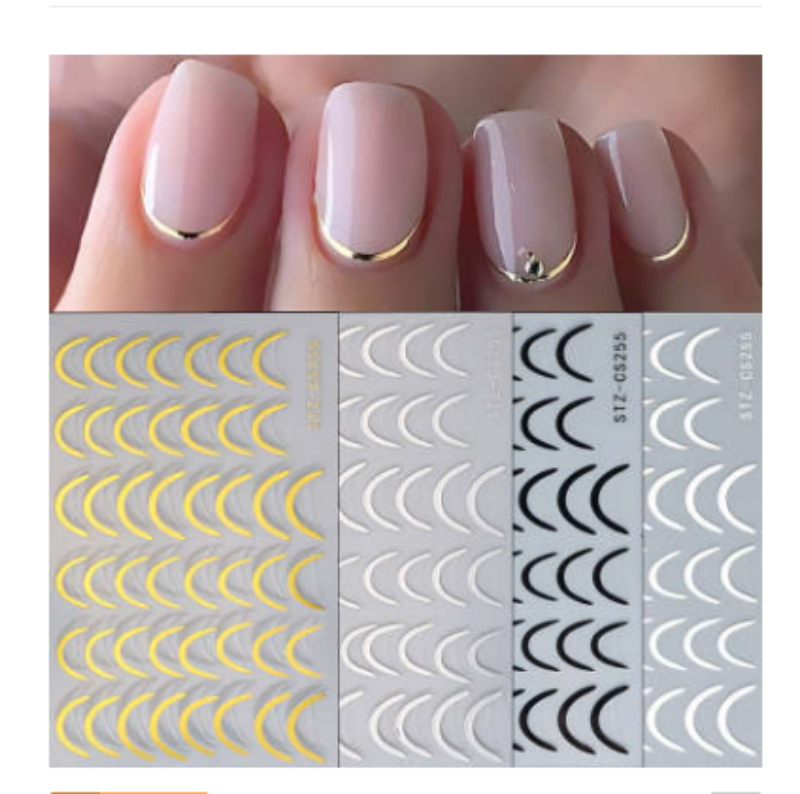 Nail Stickers Ins French Bronzing Lines Metal Scrubs 6