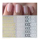 Nail Stickers Ins French Bronzing Lines Metal Scrubs view 3