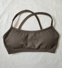 Halter Backless Bra High Waist Peach Sports Shorts Suit - Coffee - View 1