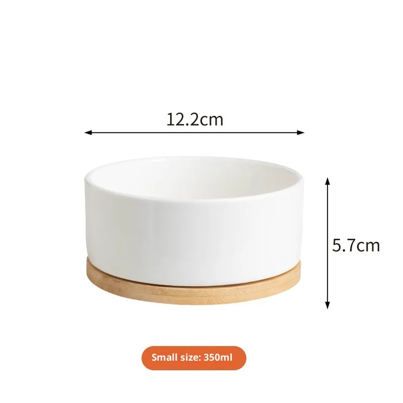 Constant Temperature Cat Ceramic Pet Heating Drinking Bowl - White