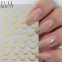 Nail Stickers Ins French Bronzing Lines Metal Scrubs view 1