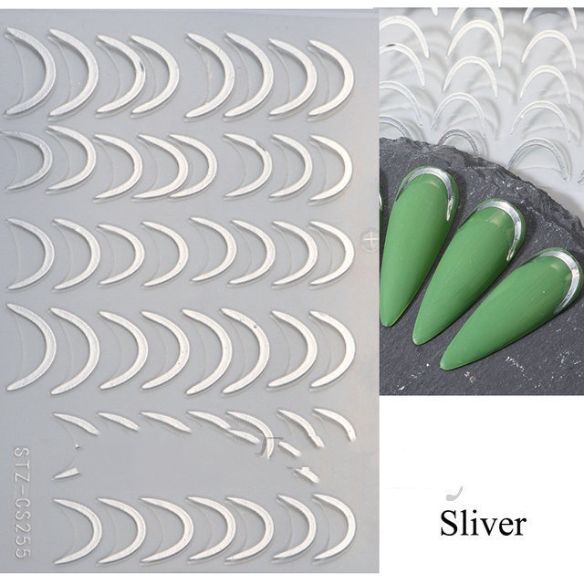 Nail Stickers Ins French Bronzing Lines Metal Scrubs 5