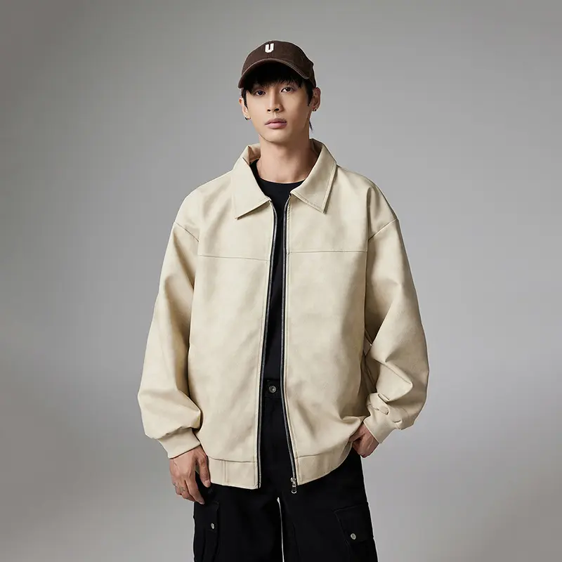 Men's Loose Suede Fabric Jacket Casual Jacket