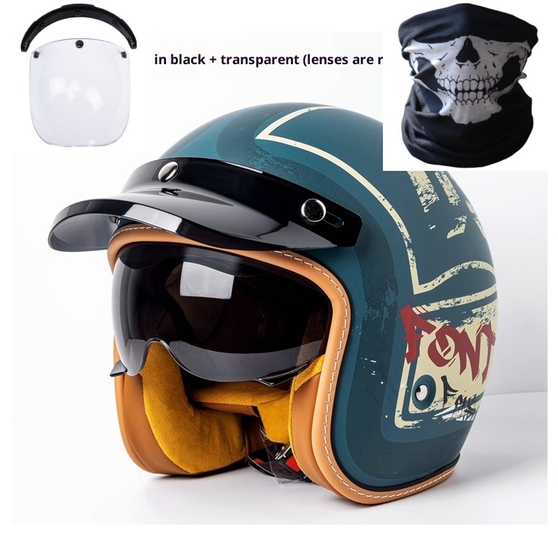 Motorcycle Helmet Motorcycle Helmet Men's And Women's Electric Car Built-in Goggles - Image 22
