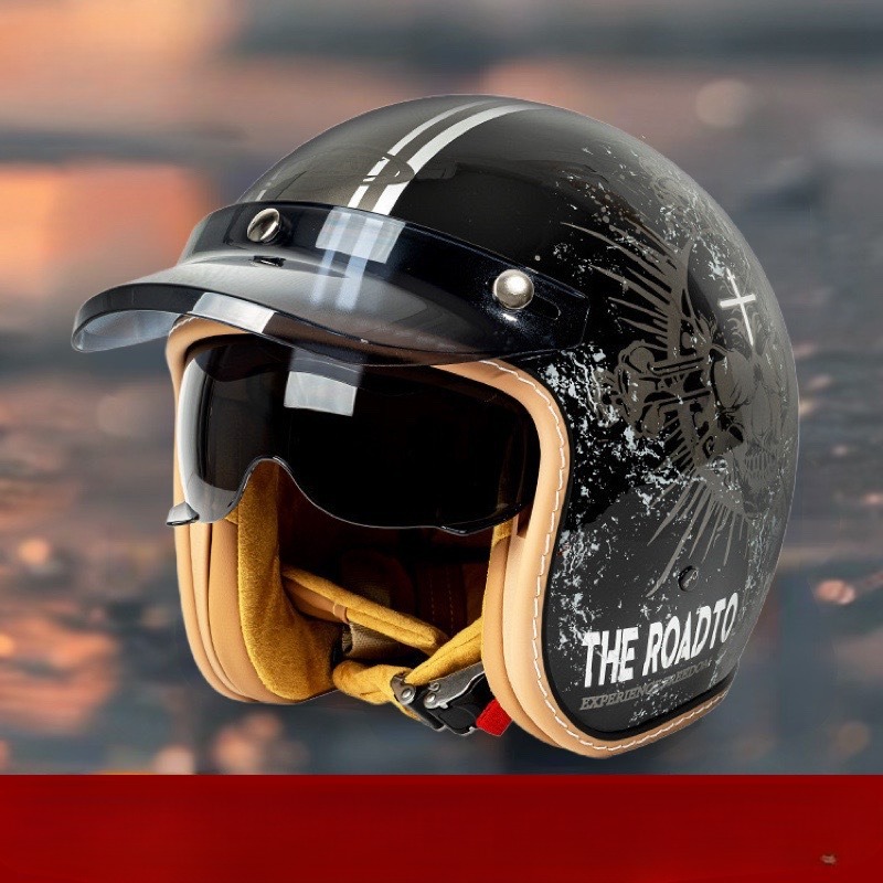 Motorcycle Helmet Motorcycle Helmet Men's And Women's Electric Car Built-in Goggles - Image 9