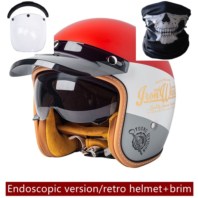 Motorcycle Helmet Motorcycle Helmet Men's And Women's Electric Car Built-in Goggles - Image 5