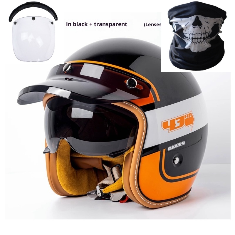 Motorcycle Helmet Motorcycle Helmet Men's And Women's Electric Car Built-in Goggles - Image 6
