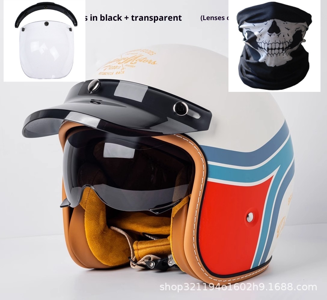 Motorcycle Helmet Motorcycle Helmet Men's And Women's Electric Car Built-in Goggles - Image 7
