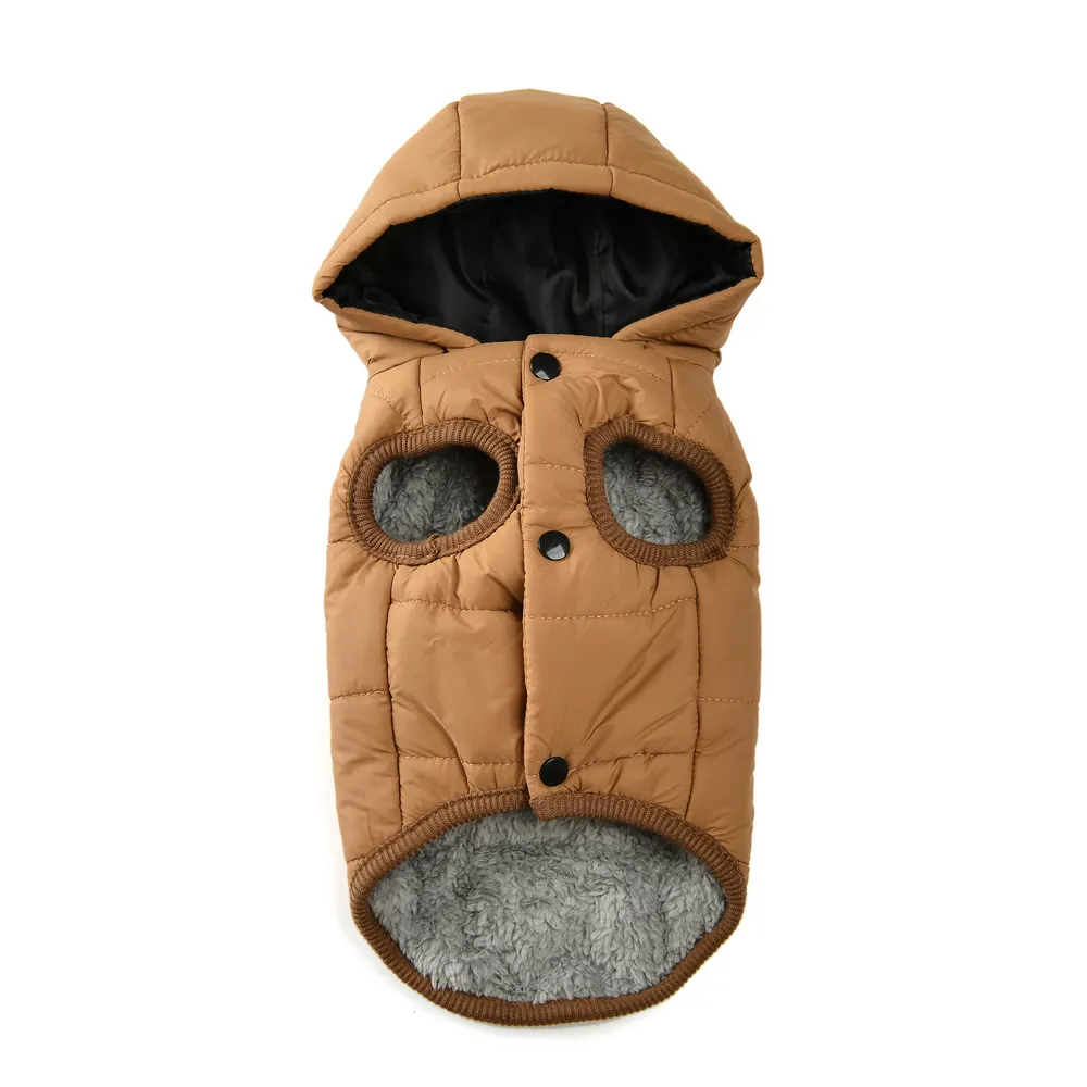 Pet Dog Four-legged Cotton-padded Coat - Brown