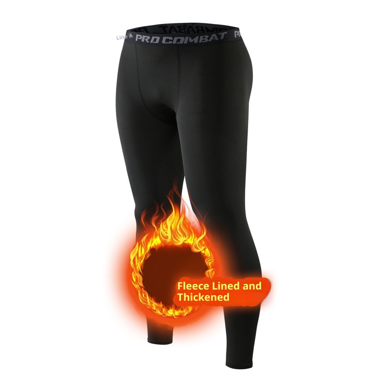 Autumn And Winter Fleece-lined Sports Tights Men - Image 6
